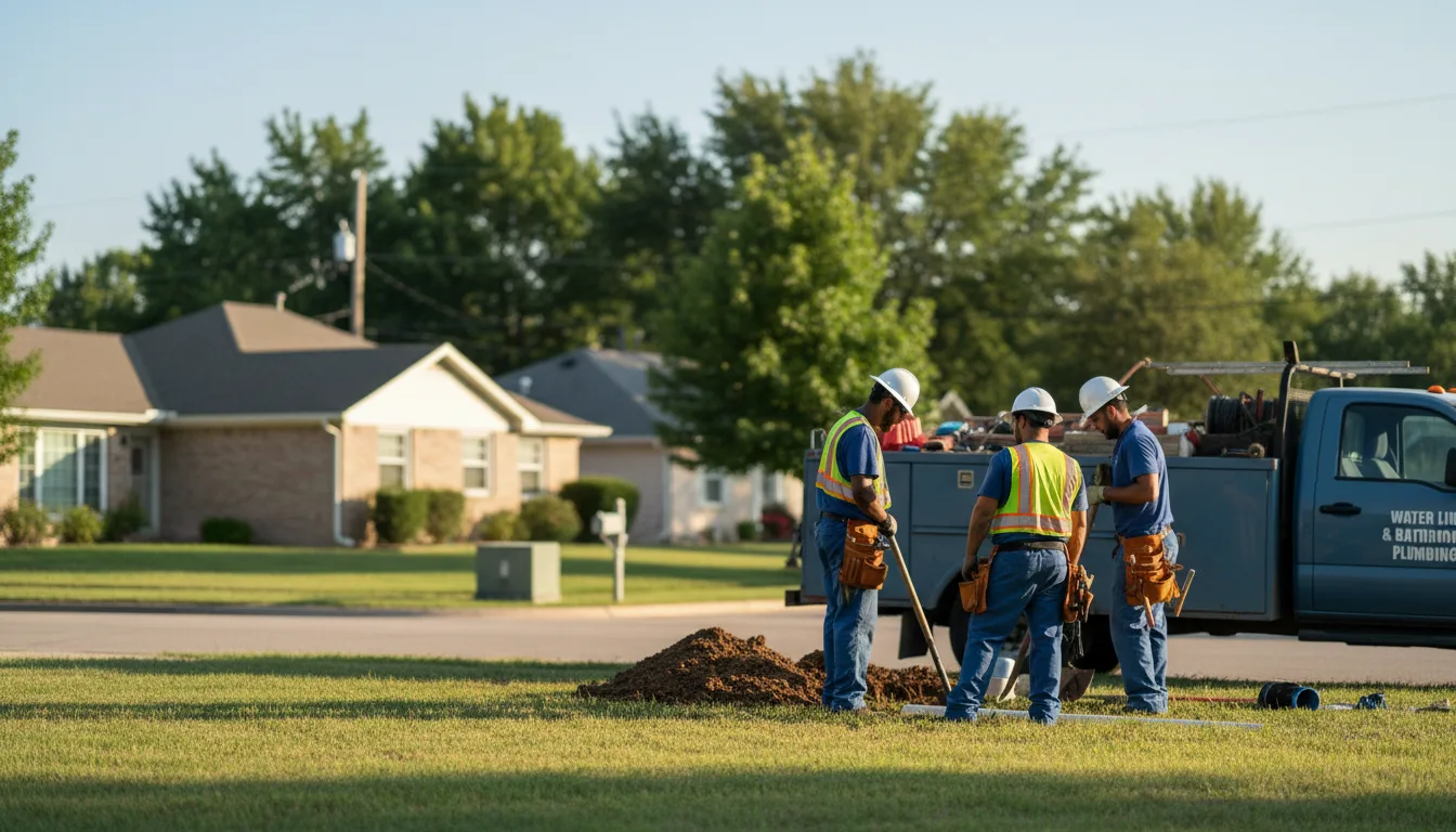 Residential water line and bathroom plumbing service in Raywood, TX